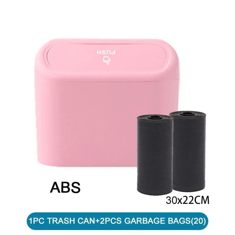 Car Trash Can with Lid – Leak-Proof Mini Garbage Bin with Bags Included