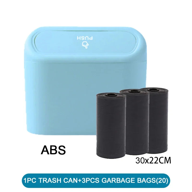 Car Trash Can with Lid – Leak-Proof Mini Garbage Bin with Bags Included