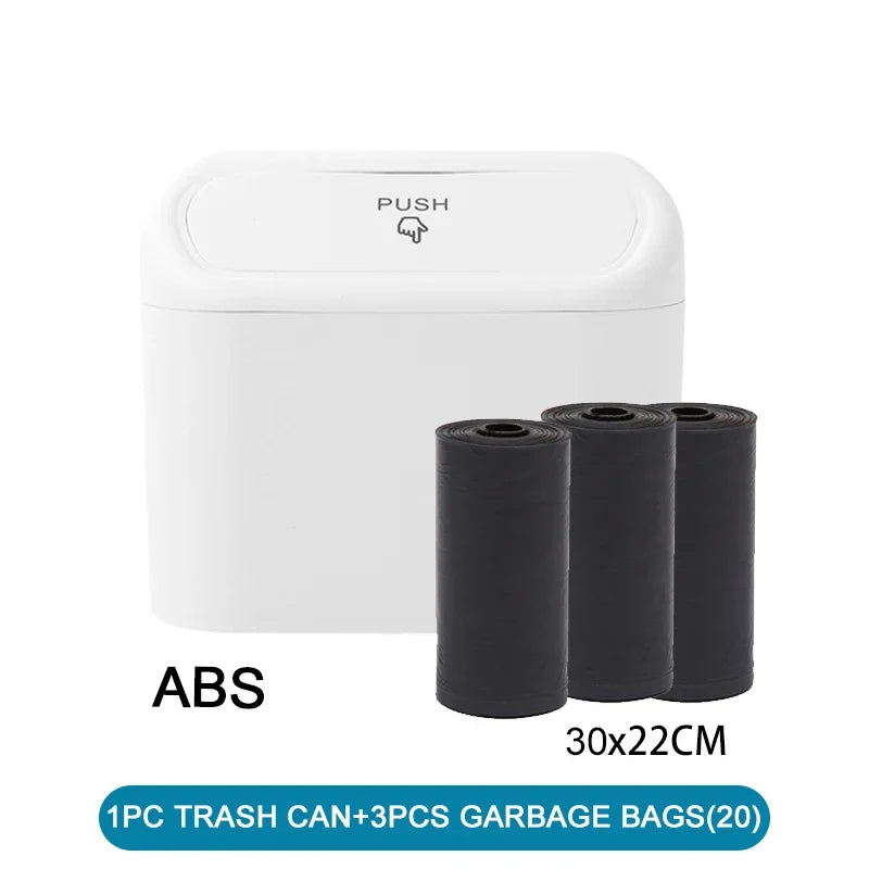 Car Trash Can with Lid – Leak-Proof Mini Garbage Bin with Bags Included