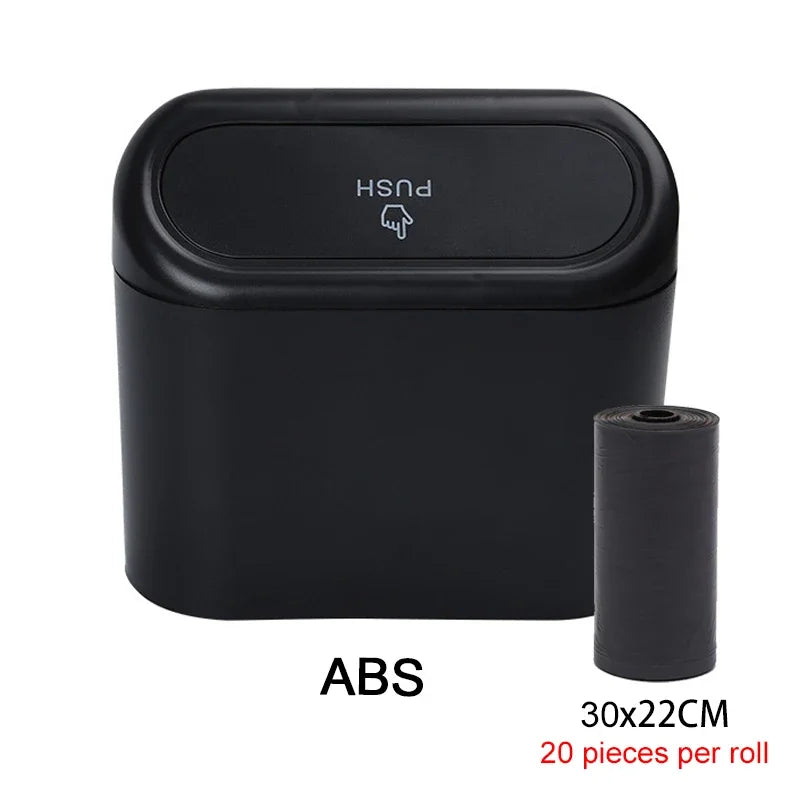 Car Trash Can with Lid – Leak-Proof Mini Garbage Bin with Bags Included