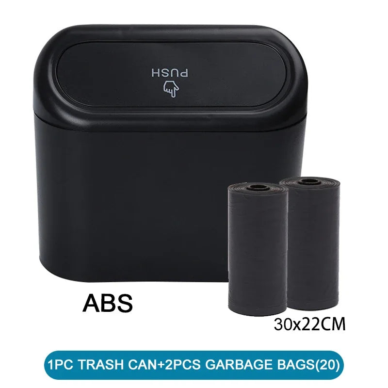 Car Trash Can with Lid – Leak-Proof Mini Garbage Bin with Bags Included
