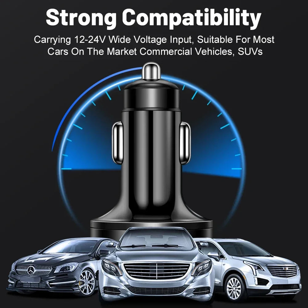 Car USB Charger – 6-Port 100W with Digital Display