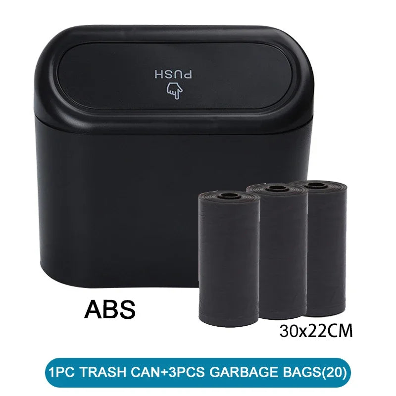Car Trash Can with Lid – Leak-Proof Mini Garbage Bin with Bags Included