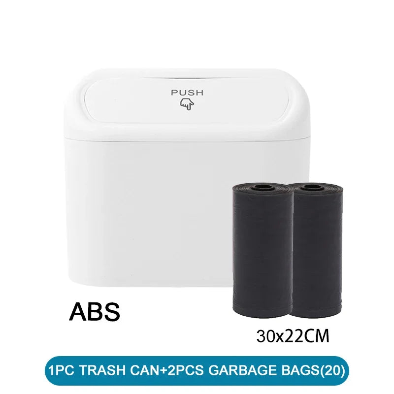 Car Trash Can with Lid – Leak-Proof Mini Garbage Bin with Bags Included