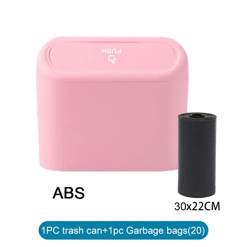 Car Trash Can with Lid – Leak-Proof Mini Garbage Bin with Bags Included