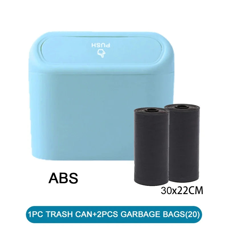 Car Trash Can with Lid – Leak-Proof Mini Garbage Bin with Bags Included