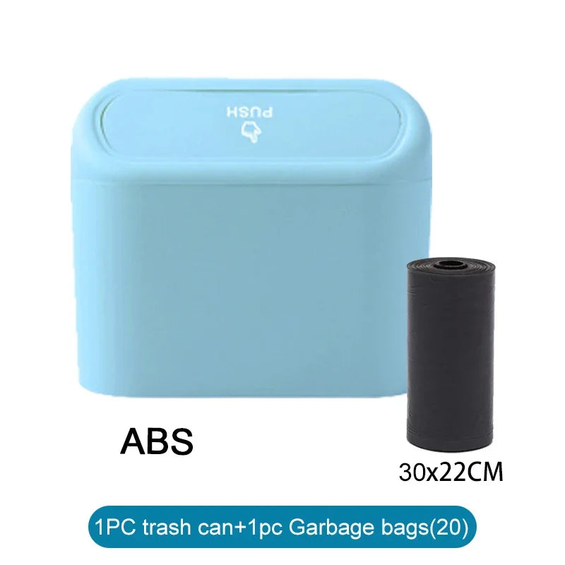 Car Trash Can with Lid – Leak-Proof Mini Garbage Bin with Bags Included