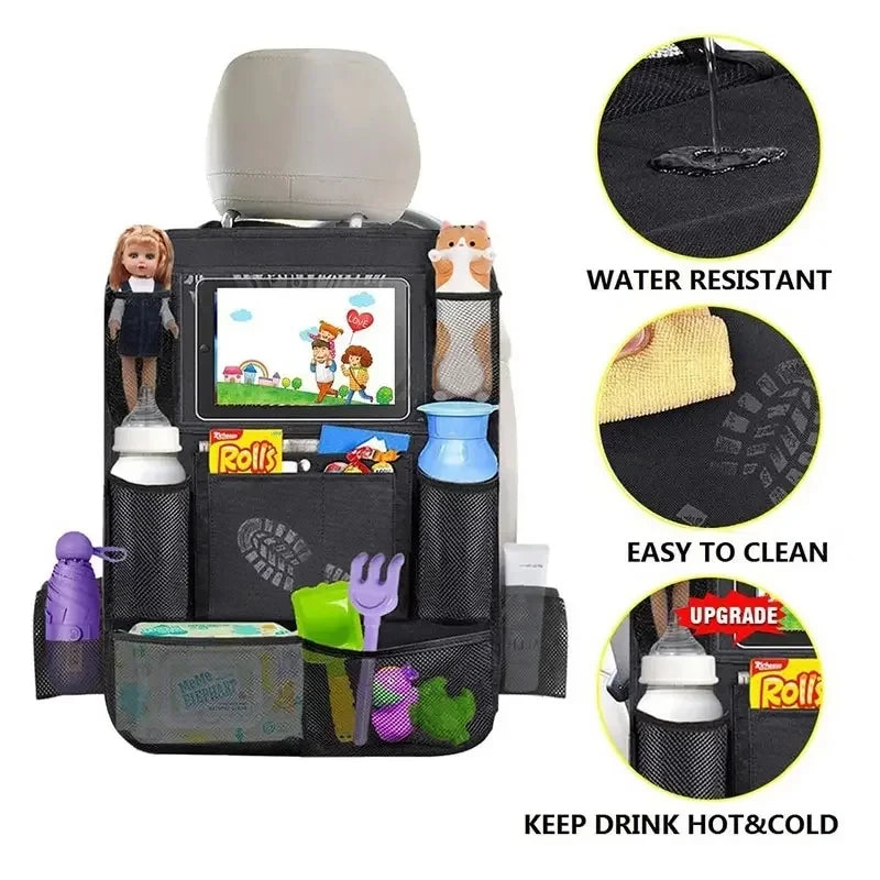 Car Seat Back Organizer – Multifunctional Storage Bag with Tablet Holder
