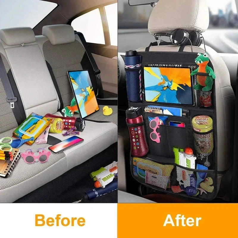 Car Seat Back Organizer – Multifunctional Storage Bag with Tablet Holder