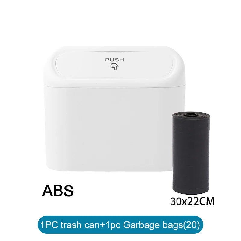Car Trash Can with Lid – Leak-Proof Mini Garbage Bin with Bags Included